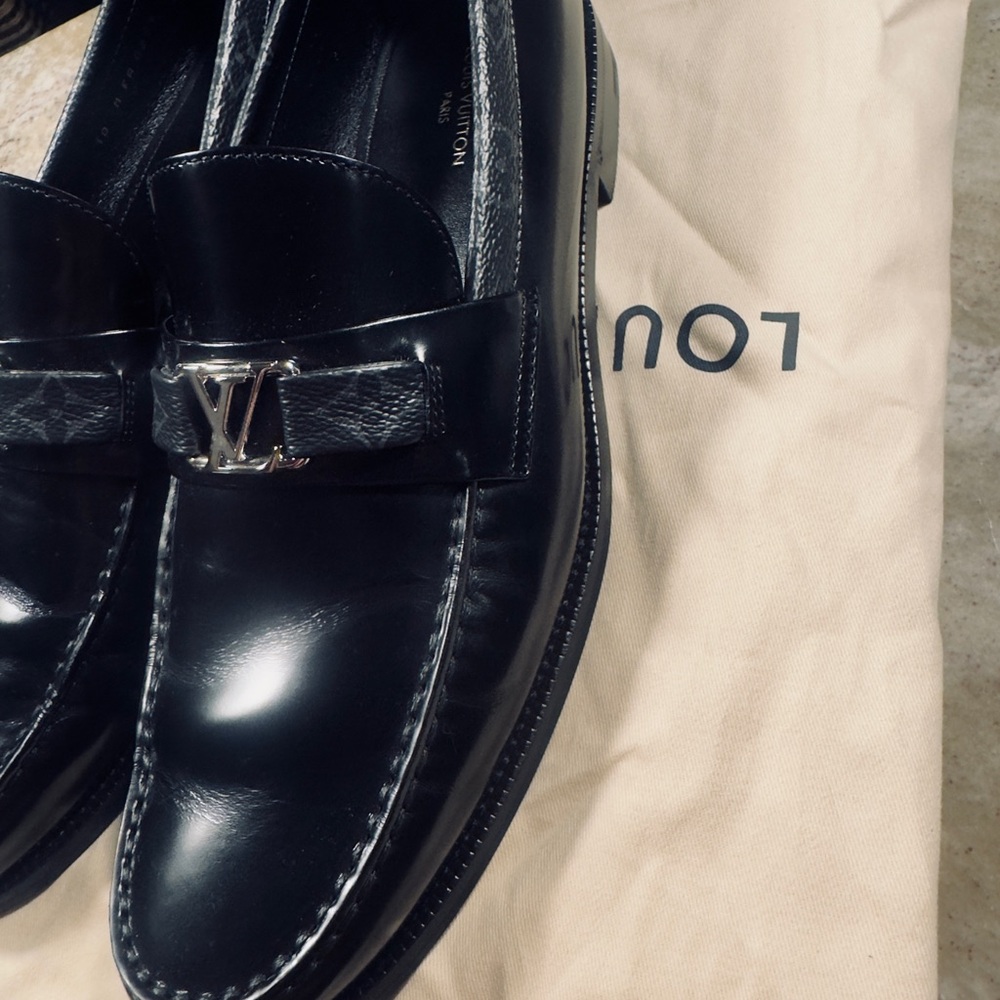 Louis Vuitton Black Loafers Classic Slip-Ons